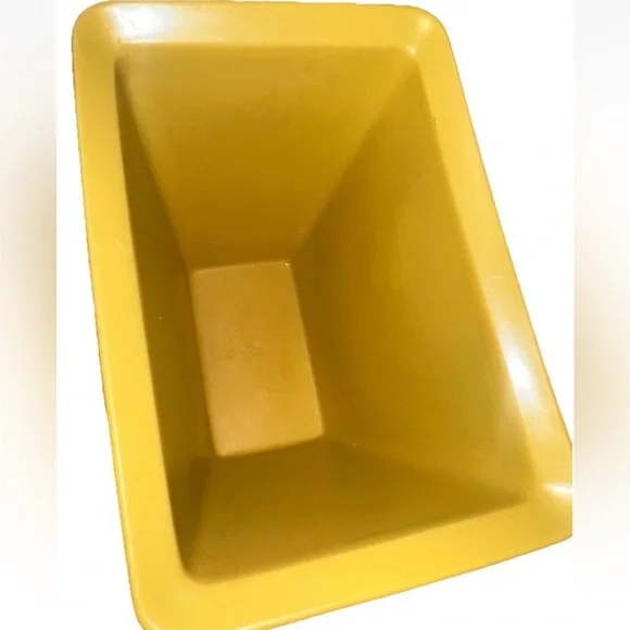 Vtg 1970s Rubbermaid Wastebasket 2952 Floral Trashcan 1972 Yellow Daisy 10" Tall - Picture 3 of 5